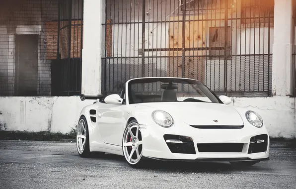 White, the sun, 911, Porsche, white, Roadster, grille, Porsche