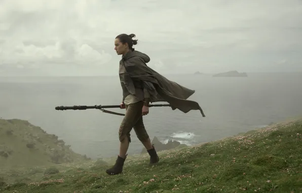 Star Wars, spear, Star Wars, Rey, Daisy Ridley