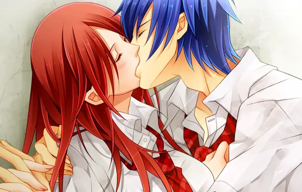 Kiss Anime GIF - Kiss Anime Force Kiss - Discover & Share GIFs