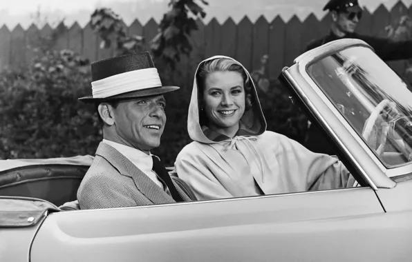 Wallpaper Actors, Car, Grace Kelly, Frank Sinatra, Frank Sinatra.