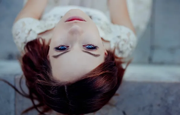 Wallpaper eyes, look, face, model, hair, blur