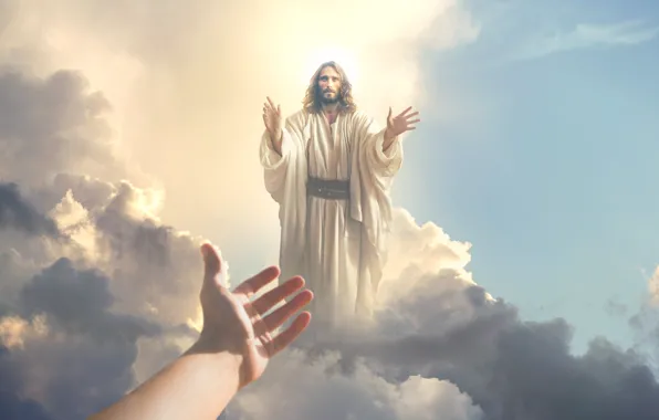 Picture Jesus, Clouds, Hand, Life after death, Religion, Jesus Christ, Christian Religion, Faith in God