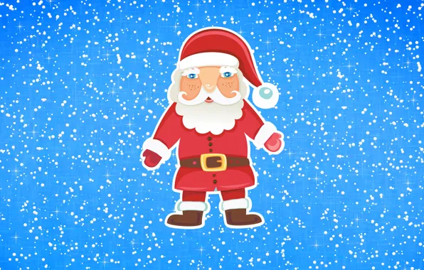 Minimalism, Snow, Background, New year, Santa, Holiday, Santa Claus, Mood