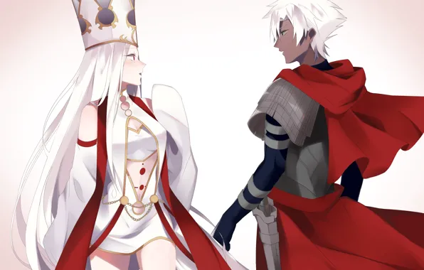 Girl, anime, art, guy, two, Fate/Grand Order