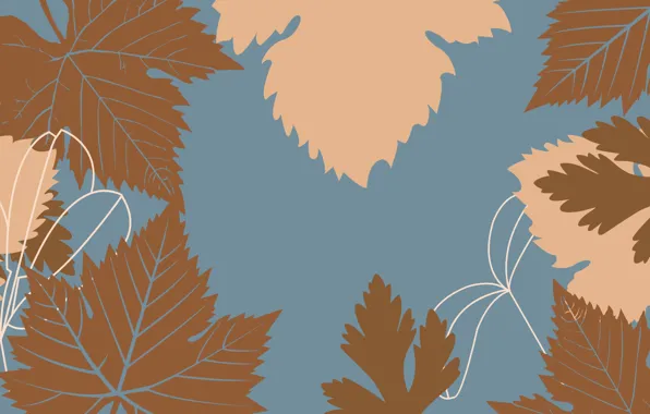 Autumn, leaves, flat