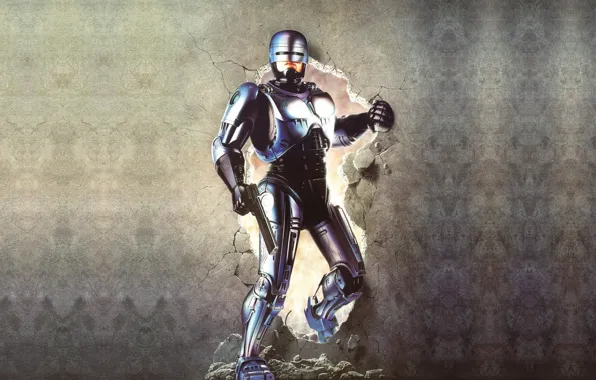 Background, wall, cyborg, Robocop, Robocop, RoboCop