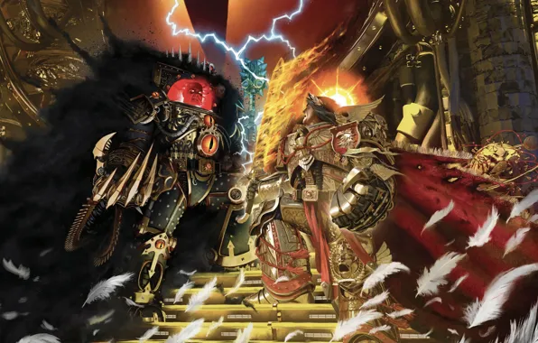 Picture Horus Heresy, battle, Warhammer 40 000, Emperor of Mankind, Horus, artbook, traitor, primarch