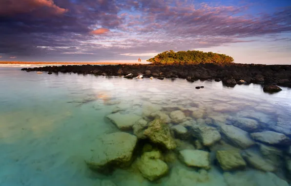 Sea, the sky, stones, shore