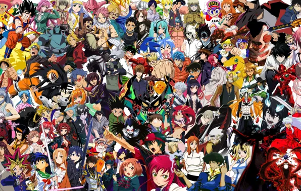 Anime, death note, fullmetal alchemist, hunterxhunter, naruto, one