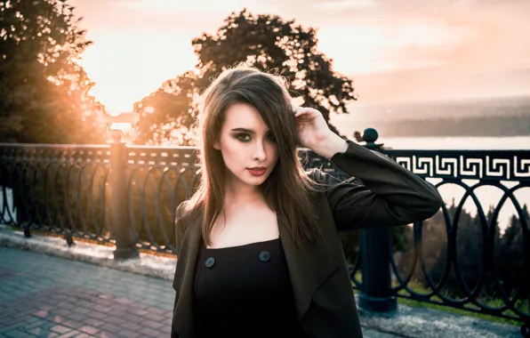 Look, girl, the sun, light, pose, hands, Ruslan Nurahmadov