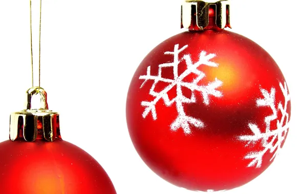 Snowflakes, holiday, balls, toy, Christmas
