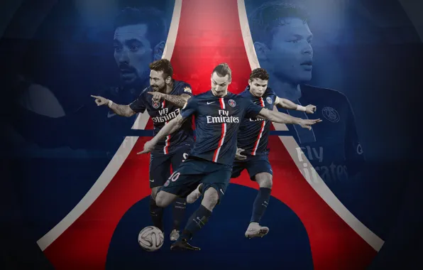 Picture wallpaper, sport, logo, football, Paris Saint-Germain, players