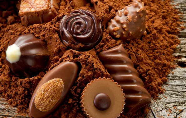 Picture food, chocolate, candy, nuts, dessert, food, 1920x1200, sweet