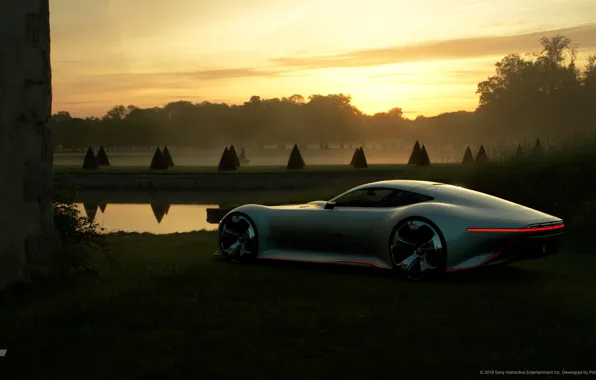 Mercedes-Benz, Sunset, Auto, Machine, Mercedes, AMG, Vision GT, Mercedes-Benz SLS GT