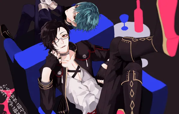 Anime, art, guys, characters, Touken Ranbu, Dance of swords