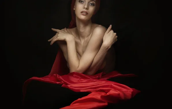 Photoshoot, red ribbon, Po Leen