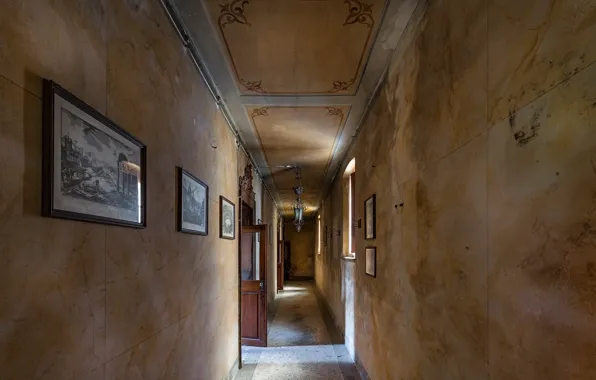 Picture background, door, corridor