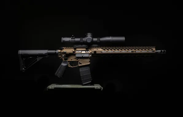 Design, weapons, background, optics, carabiner, assault rifle