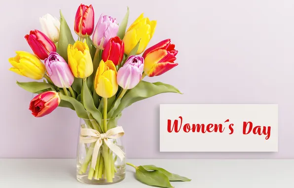 Flowers, bouquet, colorful, tulips, happy, March 8, flowers, tulips
