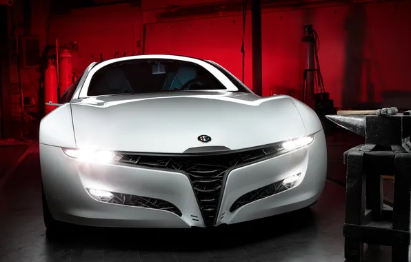Lights, Alfa Romeo, the concept car, front view, the front, Pandion