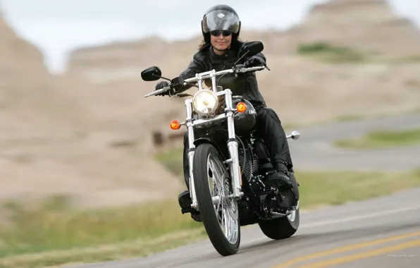 Girl, rides, smiling