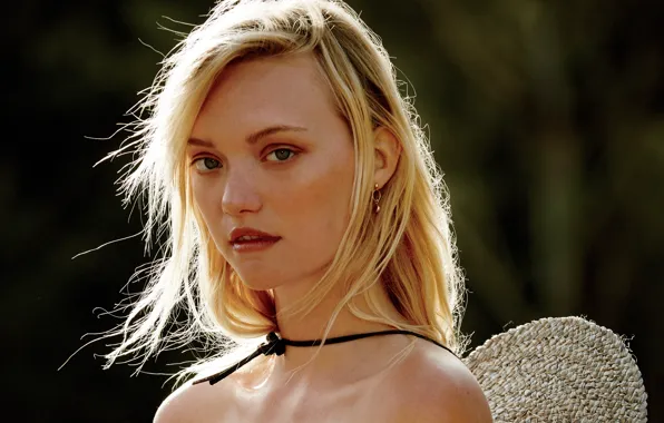 The sun, background, model, portrait, hat, makeup, hairstyle, blonde