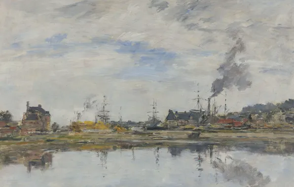 Landscape, picture, Eugene Boudin, Eugene Boudin, Storage Pond at Trouville