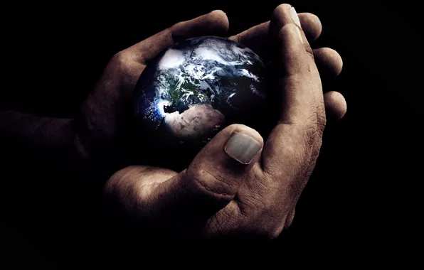 Earth, the world, planet, hands