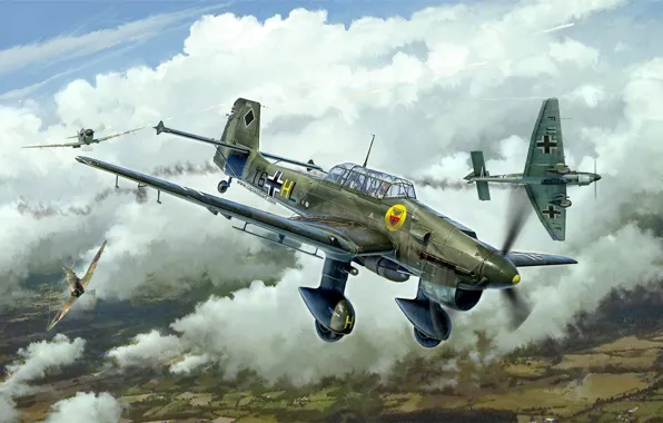 Germany, dive bomber, Junkers, Battle of Britain, the Wehrmacht, Luftwaffe, Attack, Junkers Ju 87