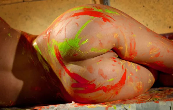 Ass, paint, frankly, bodypainting