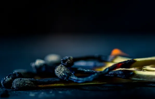 Macro, fire, matches