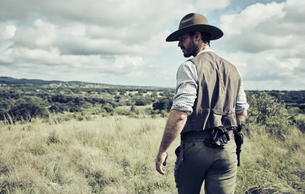 Gun, weapon, hat, man, revolver, AMC, tv series, The Son