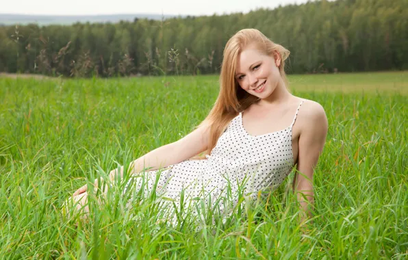 Grass, nature, smile, model, Annet a