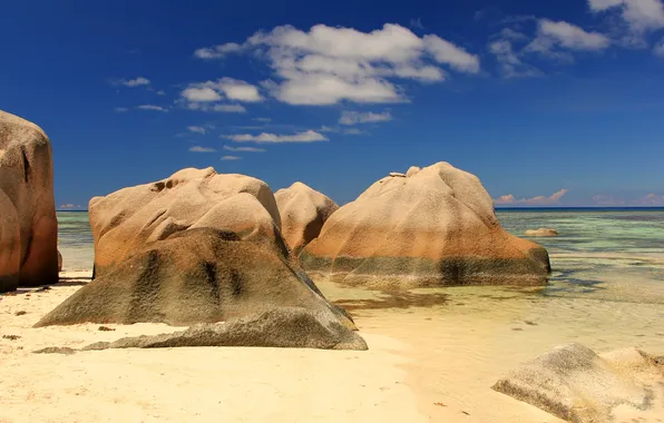 Sand, sea, the sky, stones