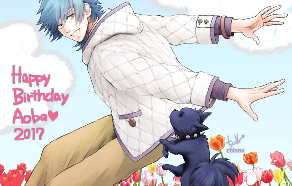 Robot, dog, guy, doggie, Dramatical Murder, Dramatic murder, Aoba, by chienu