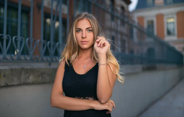 Look, girl, pose, blonde, bokeh, Melina