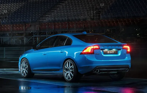 Blue, lights, Volvo, Volvo, S60, Back, Polestar