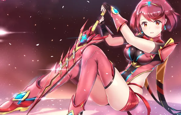 Look, girl, anime, art, xenoblade, homura