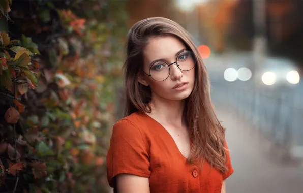 Look, street, model, portrait, makeup, glasses, hairstyle, brown hair