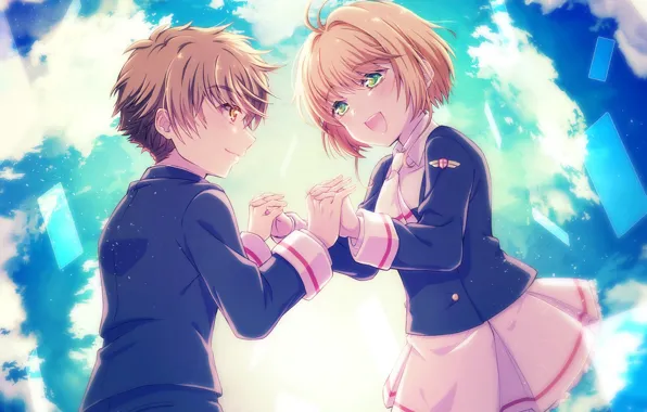 Anime, art, pair, two, Card Captor Sakura, Sakura-collector cards