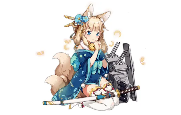 Girl, sexy, thighhighs, long hair, dress, anime, blue eyes, beautiful