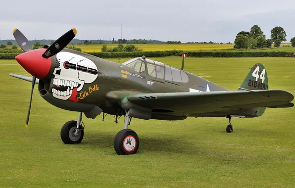 Field, fighter, war, Warhawk, world, Second, times, Curtiss P-40M