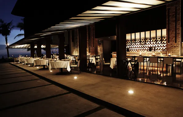 The evening, Bali, restaurant, terrace, Bali, Indonesia, Alila Villas Soor The