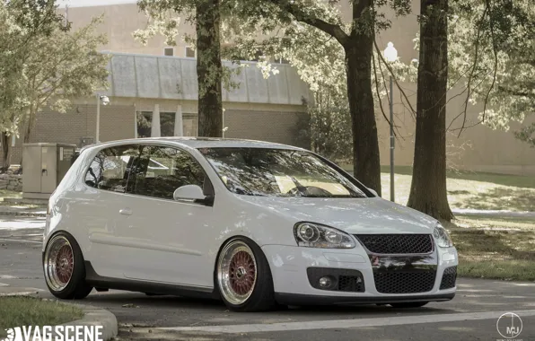 White, volkswagen, Golf, golf, tuning, Volkswagen, gti, bbs