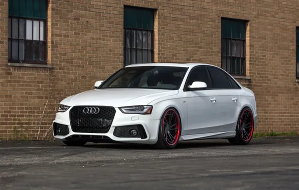 Picture audi, red, white, wheels