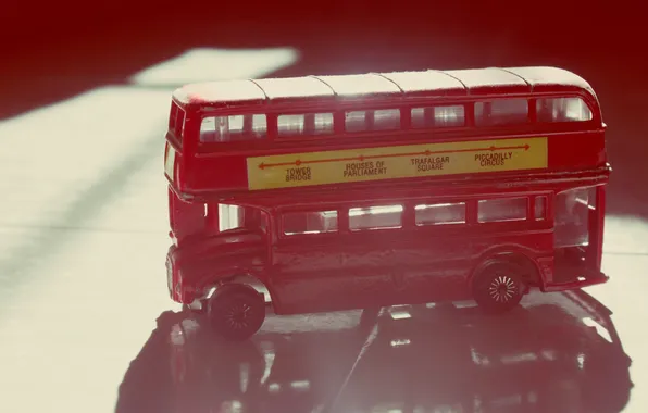 Red, England, figurine, bus, figure