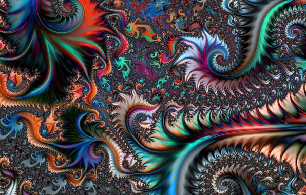 Pattern, curls, color, bright