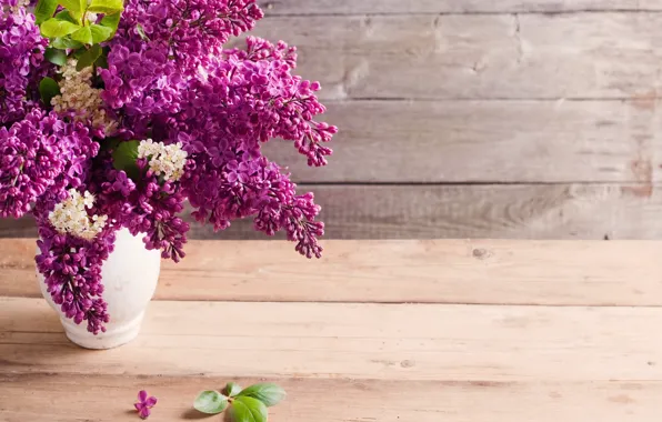 Bouquet, vase, lilac, cherry