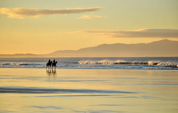 Sea, landscape, riders, Australia, Victoria, Waratah Bay