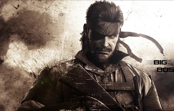 Picture look, weapons, jacket, snake, metal gear solid, determination, bandage on forehead